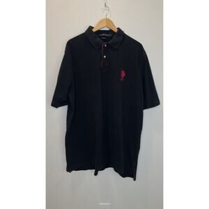 US Polo Association Big Pony Polo Shirt Varsity Preppy Rugby Black Men’s 3XLT